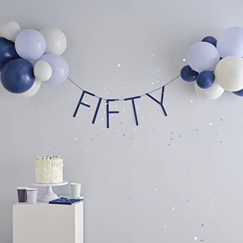 Ginger Ray 50th Navy Blue Birthday Ballon-Wimpelkette – Fifty – Blau, Marineblau, M von Ginger Ray