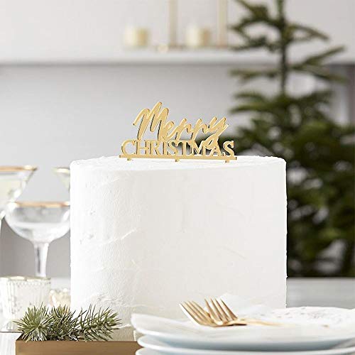 Ginger Ray Cake Topper Decoration Merry Christmas Gold Acryl von Ginger Ray