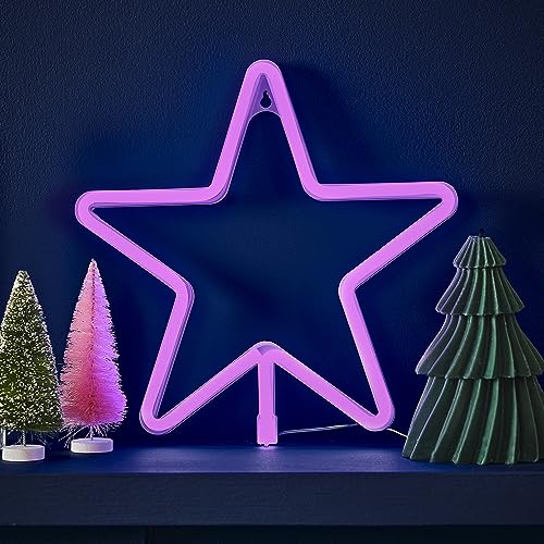 Ginger Ray Christmas Pink Large Light Up Stern Neon Licht Kamin Tischdekoration, Einfarbig von Ginger Ray