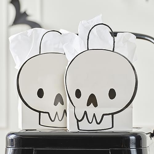 Ginger Ray Halloween White Skull Paper Partytüten für Süßes oder Saures, 6 Stück, 1 count (Pack of 6) von Ginger Ray