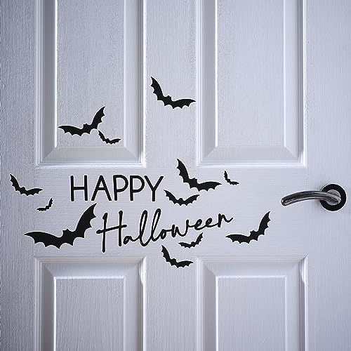 Ginger Ray Happy Halloween Bats Door Aufkleber-Dekorationsset, Schwarz von Ginger Ray