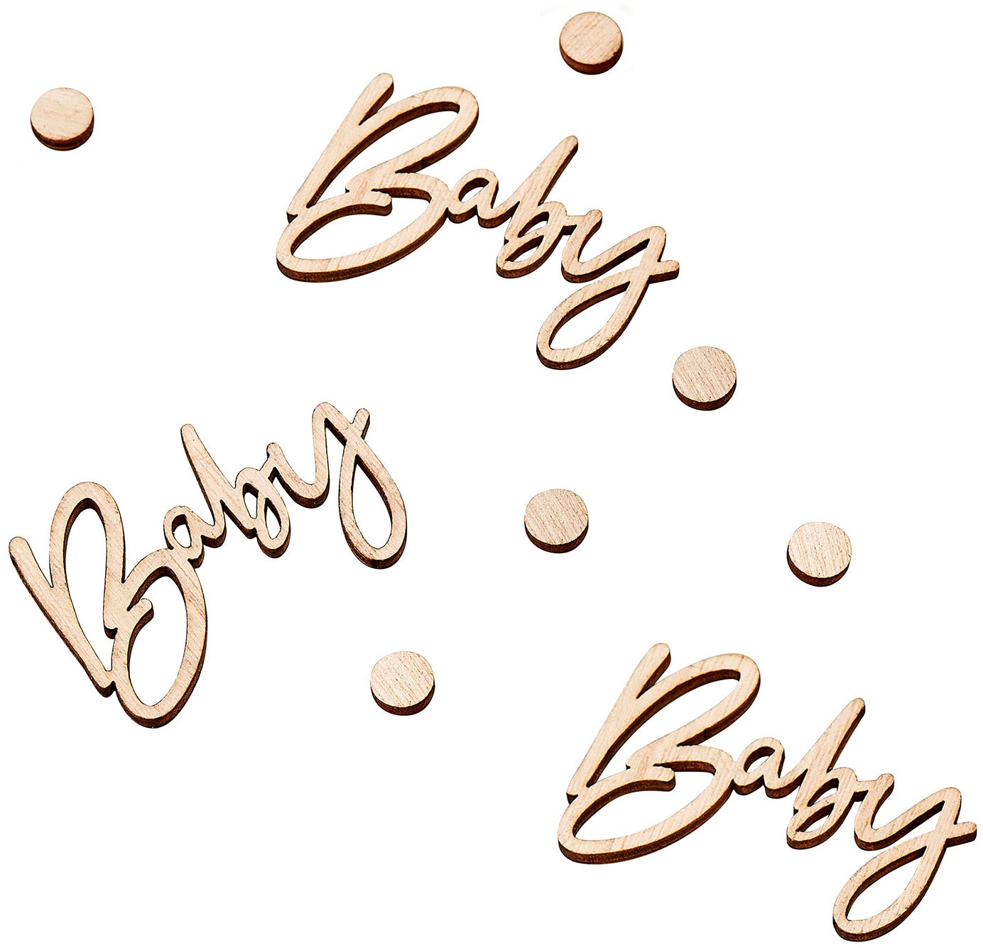 Ginger Ray Holz-Konfetti Baby, Beige von Ginger Ray