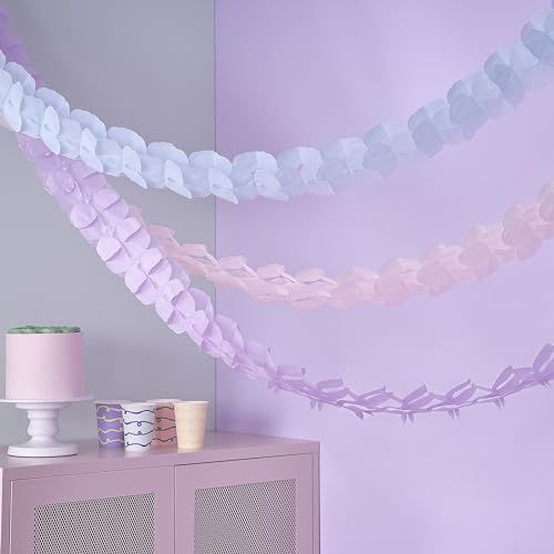 Ginger Ray Pastel Tissue Paper Honeycomb Garland Bunting Includes 3 Hanging Party Decorations 2.8m von Ginger Ray