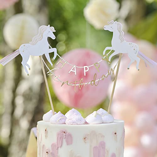 Ginger Ray Princess Unicorn Happy Bithday Cake Topper, Mehrfarbig von Ginger Ray