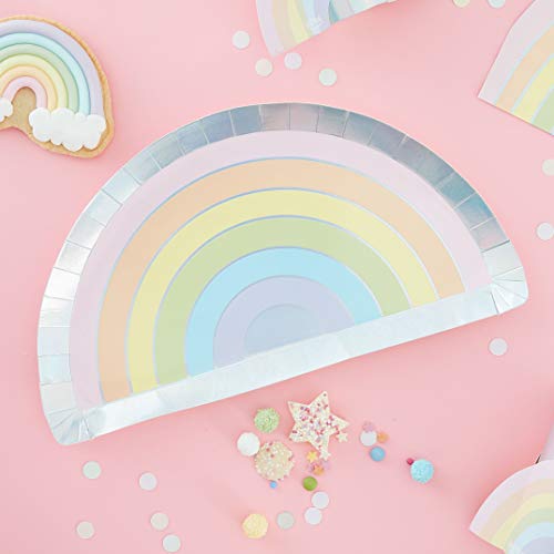 Ginger Ray Pastel Rainbow Shaped Foiled Paper 8 Stück, Mehrfarbig, 2816 centimeters von Ginger Ray