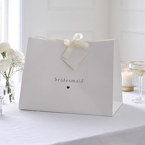 Ginger Ray Wedding White 'Bridesmaid' Gift Bag with Ribbon and Tag 27.5cm x 36.3cm von Ginger Ray