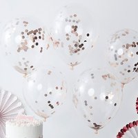 Konfetti-Ballons in rosegold, 5 Stück von Ginger Ray