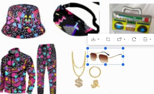 Ginkago 80s 90er Jahre Outfit Herren Retro 80er Kostüm mit Jacke Hose Hut Hip-Hop Halskette Ringe Aufblasbares Radio Disco Brille, Trainingsanzug Kostüm für Mottoparty Karneval (Lila, L) von Ginkago