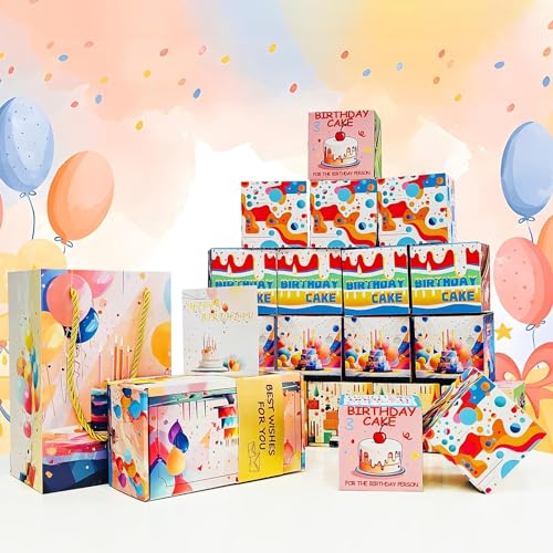 Lustig Explosionsbox Geburtstag Geschenke Überraschungsbox mit Grußkarte Konfetti DIY Explosionsgeschenkbox Pop Up Geldgeschenke Verpackung für Muttertag Hochzeit Abschlussfeier Ginkago Set de fiesta von Ginkago