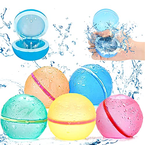 Wasserbomben Wiederverwendbar Magnetisch, 5pcs Wiederverwendbare Wasserbomben Selbstschließend Wiederbefüllbare Wasserbomben Pool Spielzeug Garten Wasserballons für Party Wasserschlacht von Ginkago