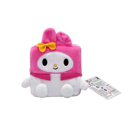 Hello Kitty Cubeez Melody 10 cm – Perfekt gewürfeltes Plüschtier zum Stapeln und Ausstellen weicher Memory-Schaum für EIN quetschbares Gefühl Hello Kitty-Fans und Sammler von Hello Kitty