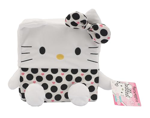 Hello Kitty Cubeez Spots 20 cm – Ultimatives stapelbares Kuscheltier mit weichem Memory Foam für EIN squishiges Gefühl perfekt zum Sammeln, Stapeln und Ausstellen Hello Kitty-Fans von Giochi Preziosi SpA