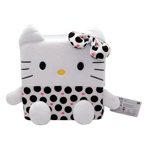 Hello Kitty Cubeez Spots 20 cm – Ultimatives stapelbares Kuscheltier mit weichem Memory Foam für EIN squishiges Gefühl perfekt zum Sammeln, Stapeln und Ausstellen Hello Kitty-Fans von Giochi Preziosi SpA