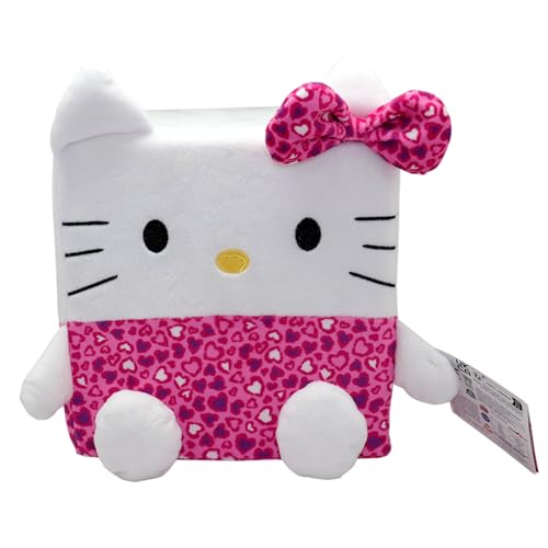 Hello Kitty Cubeez Sweet Leopard 20 cm – Stapelbares Kuscheltier mit weichem Memory-Schaum für EIN squishiges Gefühl, Hello Kitty-Fans und Sammler von Giochi Preziosi SpA