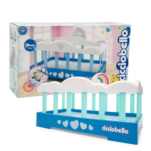 Cicciobello Kinderbett für Puppe Cicciobello Original, buntes Möbelstück und mit Gitter, zum Schmücken und Träumen Ihres Cicciobello, für Kinder ab 2 Jahren von Giochi Preziosi