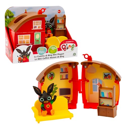 Giochi Preziosi Bing, Mini Playset zum Öffnen des Spielhauses von Bing bestehend aus 2 Räumen, Zubehör und mit Bing-Figur inklusive, kompatibel mit Anderen Sets der Linie, Kinder ab 12 Monaten von Giochi Preziosi