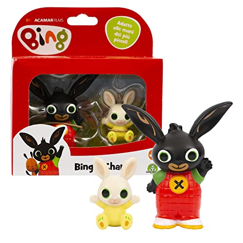 Giochi Preziosi Bing Mini-Figuren, Bing mit Seiner Weste und Charlie, die die Pfoten Heben, geeignet für die Hände der Kleinsten, für Kinder ab 18 Monaten, BNG10[01 von Giochi Preziosi