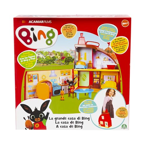 Giochi Preziosi Bing Playset La Grande Casa di Bing mit 2 Figuren mit 3 Zimmern und viel Zubehör für Kinder ab 18 Monaten, BNG36100, Mehrfarbig von Giochi Preziosi