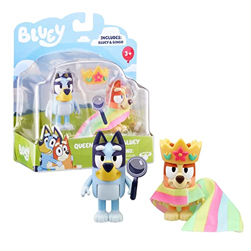 Giochi Preziosi Bluey – Paar Figuren B – Bluey Königin + Bingo – Gelenkfiguren von 6 bis 8 cm, für Kinder ab 3 Jahren, Bly21300 von Giochi Preziosi