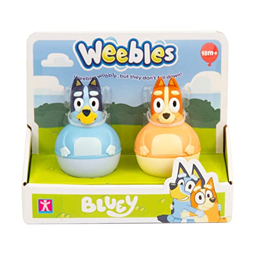 Giochi Preziosi Bluey - Komplettset mit 2 Figuren Weebles Serie Bluey die Immer schaukeln, Aber nie herunterfallen, für Kinder ab 18 Monaten, Weu00000 von Giochi Preziosi