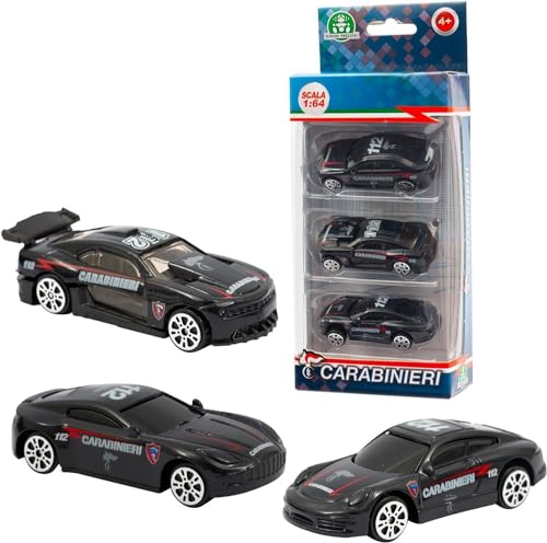 Giochi Preziosi Carabinieri – Set 2 bestehend aus 3 Fahrzeugen, die Cast mit Freilauf im Maßstab 1:64, Carabinieri, für Kinder ab 4 Jahren von Giochi Preziosi