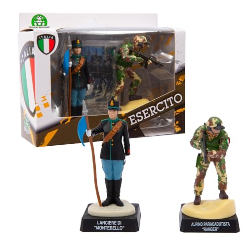 Giochi Preziosi Eer25400 Italienische Armee-Figuren, 8 cm, Motiv: Lanzengestützer Regiment Montebello+Alpine Fallschirmjäger Ranger, sehr detailliert, für Kinder ab 3 Jahren von Giochi Preziosi