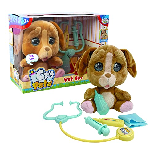 Giochi Preziosi - Emotion Pets Cry Pets Veterinary Set Deluxe interaktives Plüschtier, 22 cm, MTC01000 von Giochi Preziosi