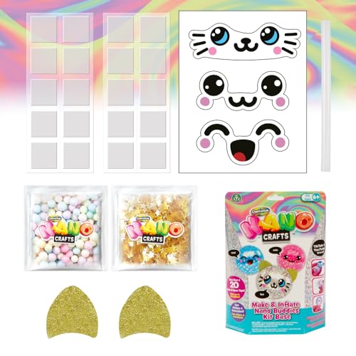 Giochi Preziosi Nano Craft Kit zur Herstellung von bis zu 20 Blasen mit Nano-Klebeband, erstellen Sie aufblasbare Freunde und Dekorationen Sticker, Sterne und bunte Bälle, für Kinder ab 6 Jahren von Giochi Preziosi