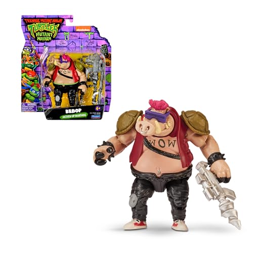 Giochi Preziosi Tortugas Ninja Bebop Actionfigur, beweglich, 12 cm, Charakter Chaos Mutant, detailliert und mit Zubehör, Kampfwaffe, für Jungen und Mädchen ab 4 Jahren, berühmt (TU805800) von Giochi Preziosi