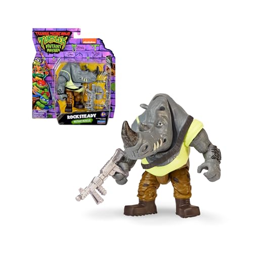 Giochi Preziosi - Ninja Turtles 2023 CAOS Mutante – Rocksteady in Version Action-Figuren – Größe 12 cm – Details zur Nachbildung der Kampfwaffe – für Kinder ab 4 Jahren von Giochi Preziosi