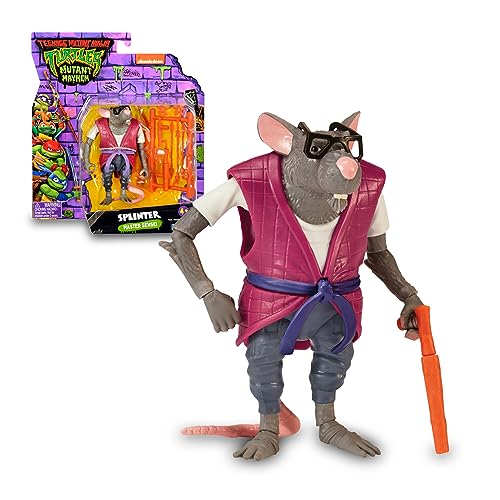 Giochi Preziosi - Ninja Turtles 2023 CAOS Mutante - Splinter IN Action Figure Version - GRÖSSE 12 cm - DETAILLIERT UND MIT KÄMPFWaffe - FÜR Kinder AB 4 Jahre von Giochi Preziosi