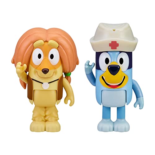 Giochi Preziosi Paar indy und bluey Doctor Figuren mit Hut Kreuz Wappen als Zubehör für Kinder ab 3 Jahren, BLY07300 von Giochi Preziosi