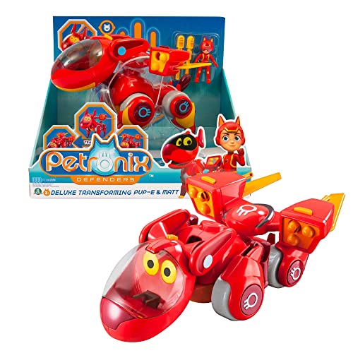 Giochi Preziosi Petronix Defender - Welpe mit Funktion 20cm und Figur 7cm, Actionfigur 20cm, verwandelbarer Superheld für Kinder ab 3 Jahren von Giochi Preziosi