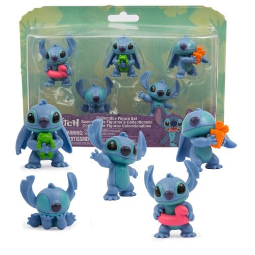 Giochi Preziosi Stitch 5er Pack Stitch Figuren, jede Figur ist ca. 6 cm hoch, dynamische Posen und mit Zubehör, für Kinder ab 3 Jahren von Giochi Preziosi