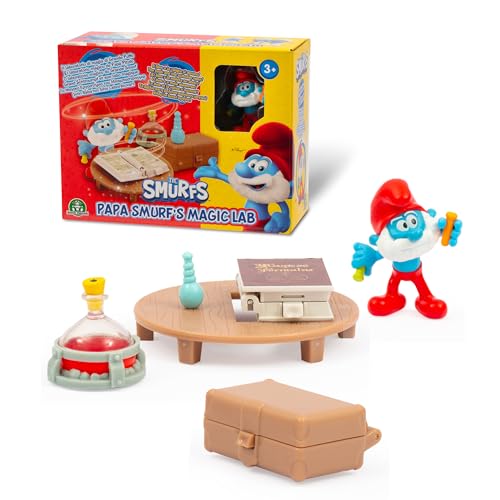 Giochi Preziosi Die Schlümpfe, Großer Schlumpf-Mini-Spielset mit Werkstatt und Zubehör, enthält Exklusive 5,5 cm große Schlumpf-Figur, mit öffnendem Koffer und Buch, spaßig und sicher ab 3 Jahren von Giochi Preziosi