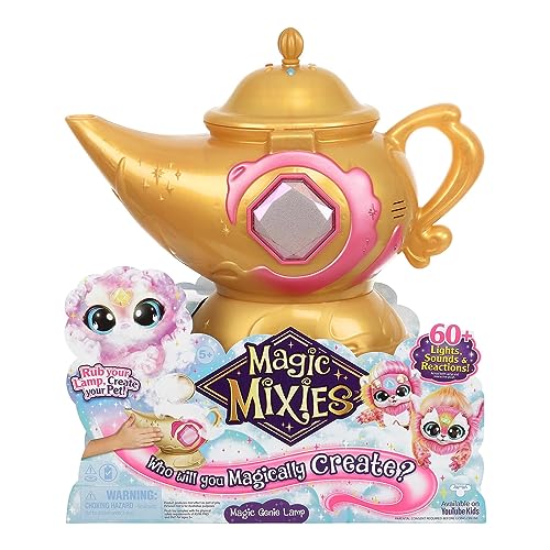 Magic Mixies (MGX09100) Magische Lampe, Rosa, interaktives Spielzeug, Zauberspiel mit Einer Puppe eines Genies Mixie, mit Lichtern, Geräuschen und Nebeleffekten, für Kinder ab 5 Jahren von Giochi Preziosi