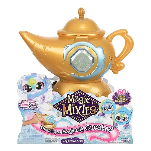 Giochi Preziosi Magic Mixies Magische Lampe, interaktives Spiel mit interaktivem Plüsch für Kinder, Spiele für Mädchen ab 3 Jahren, magischer Ring, Effekt Nebel und Lichter, Blau von Magic Mixies