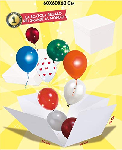 MiFiesta Big Skatush Geschenkbox für Luftballons 60 x 60 x 60 cm von Giochi Preziosi