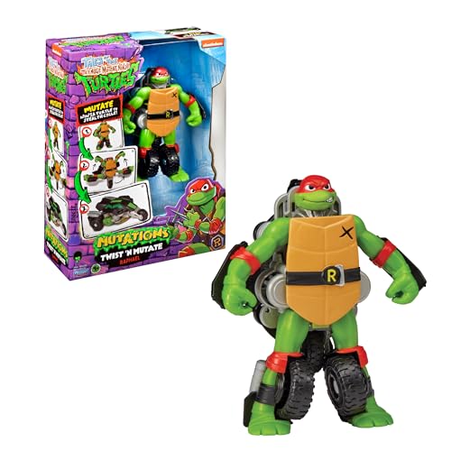 Giochi Preziosi Ninja Turtles Transformierbare Actionfigur in Fahrzeug, verwandelt Raph in EIN Motorrad mit 2 Rädern, 2 Puppen zum Sammeln, bewegliche Figuren, Berühmt (TU845100) von Giochi Preziosi