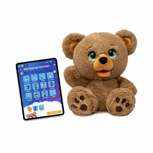 PLAYi – PoE der Bär mit künstlicher Intelligenz, erstellen Sie Geschichten mit Einer App und bewegen Sie den Mund beim Zählen mit ChatGPT KI-Technologie, geeignet für Kinder, 60 Minuten Speicher, von Giochi Preziosi