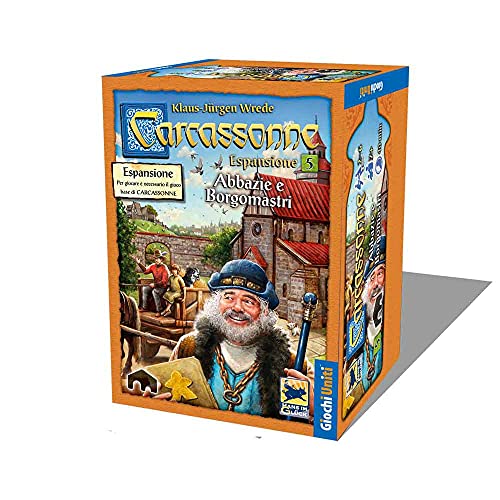 Giochi Uniti - Carcassonne Abteien und Borgomastri, Erweiterung 5 für Carcassonne, Brettspiel, 2-6 Spieler, 8+ Jahre, italienische Ausgabe, GU319 von Giochi Uniti