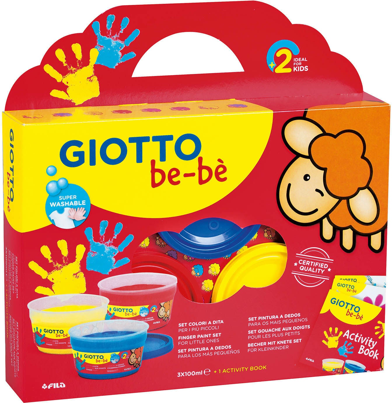 GiottoBebe Fingerfarben 300 ml, Rot/Gelb/Blau von Giotto Be-bè