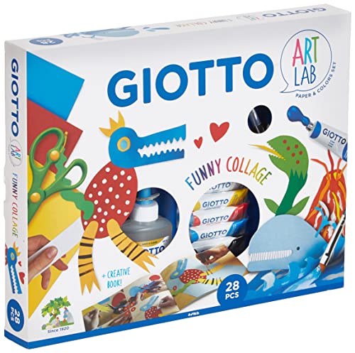 GIOTTO Art Lab Funny Collage, Kreativset mit Papier, Plakatfarbe, Kleber und Accessoires, 28-teilig von GIOTTO