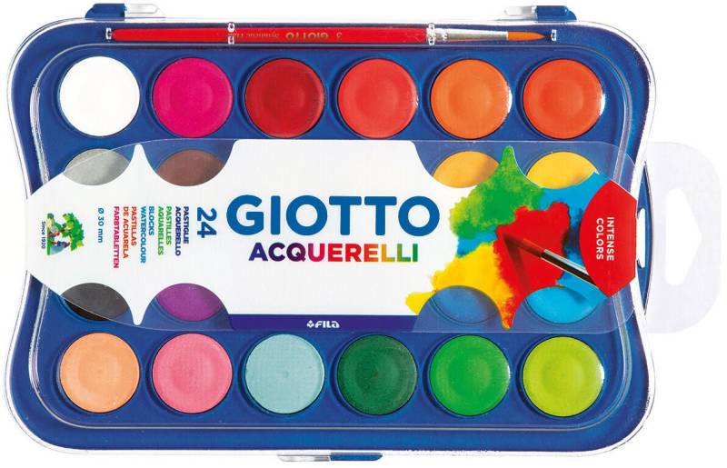 Giotto Aquarelli Wasserfarben 24er-Pack, Mehrfarbig von Giotto