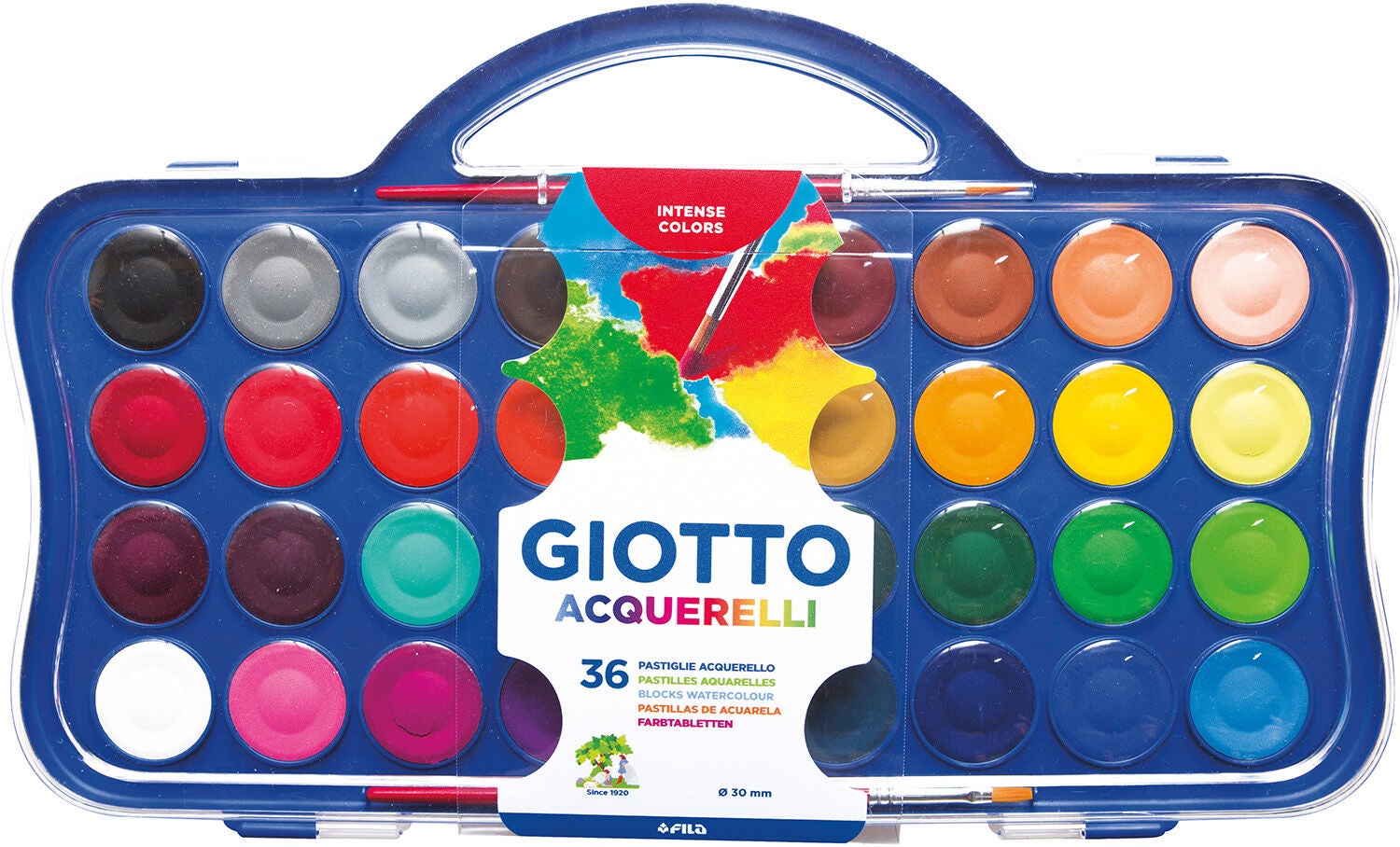 Giotto Aquarelli Wasserfarben 36er-Pack, Mehrfarbig von Giotto