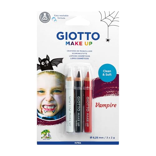 GIOTTO F473900 Schminkstift, Unisex-Kinder, weiß, schwarz, rot, 0 Einheitsgröße von GIOTTO