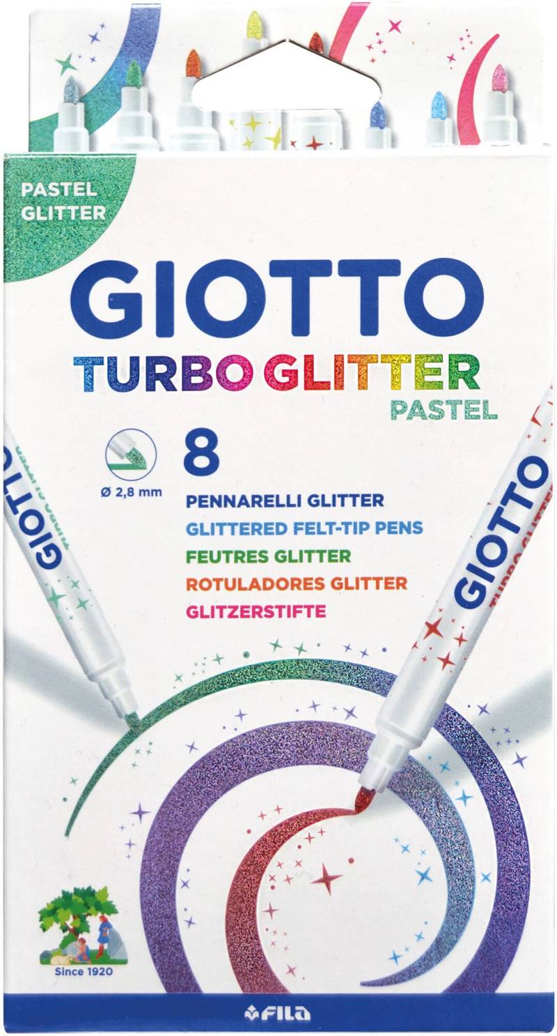 Giotto Turbo Glitter Pastel Filzstift 8er-Pack von Giotto