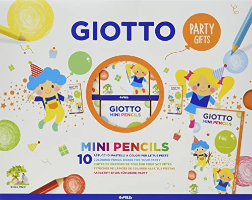 GIOTTO PARTY MINI PENCILS 9 cm - 10 Federmäppchen à 6 Stück, 6 verschiedene Farben von GIOTTO