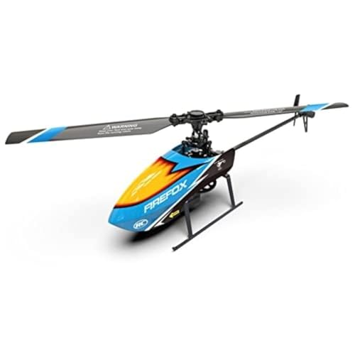 4-Kanal-Hubschrauber mit fester Höhe, 2,4 GHz Fernsteuerungshubschrauber mit 6-Achsen-Gyro, Einzelpropeller ohne Ruder Wiederaufladbares RC Flugzeugzeug(Color:Blue) von GirlBBJACK