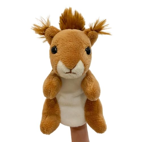 Fingerpuppe Eichhörnchen, 9 cm Tier Handpuppen für Kinder Mini Plüsch Tier Fingerpuppen Stil Cartoon kleine Handpuppe Spielzeug für Kinder von Girlove